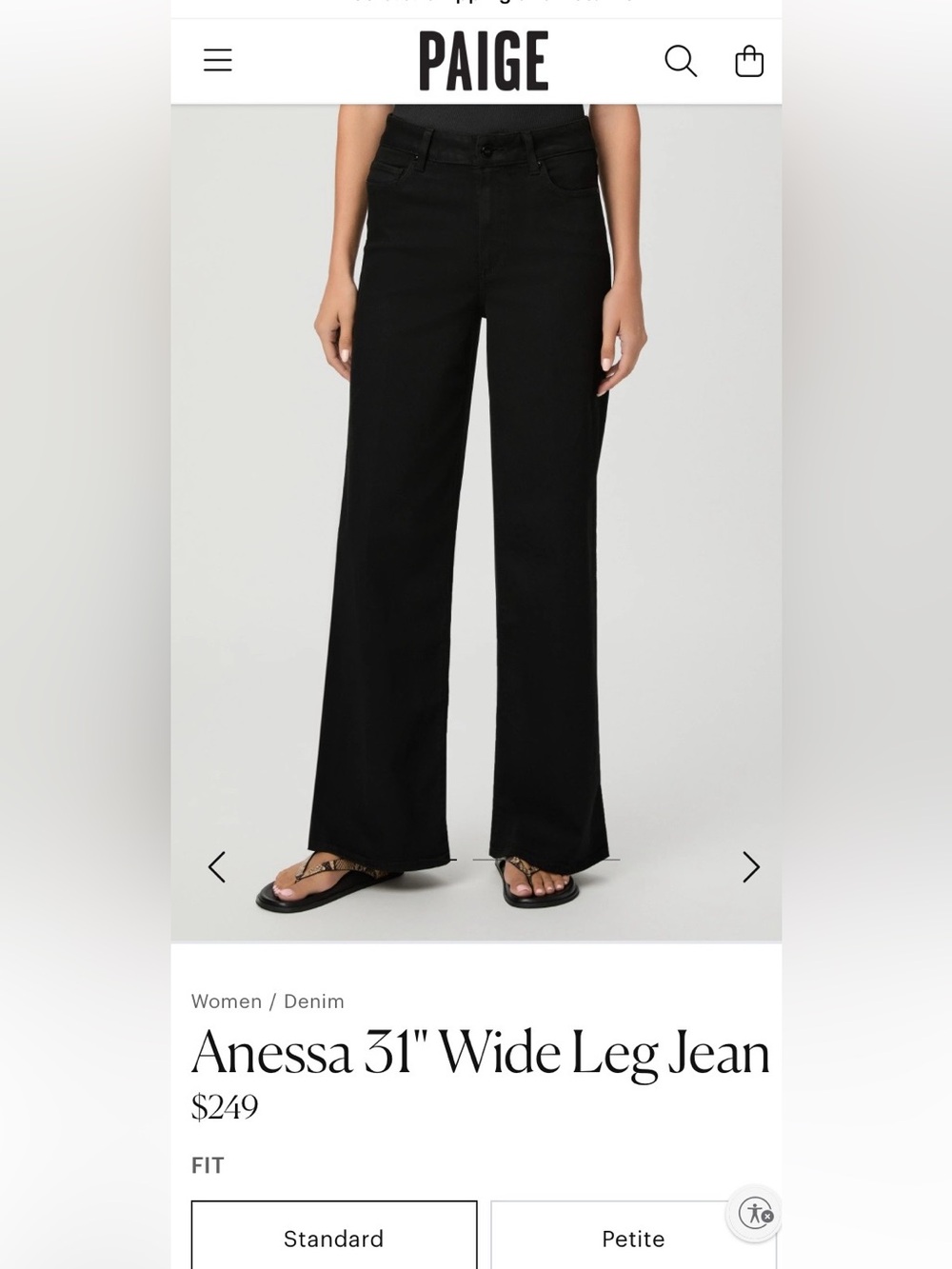 PAIGE Anessa  Wide-Leg Black Shadow